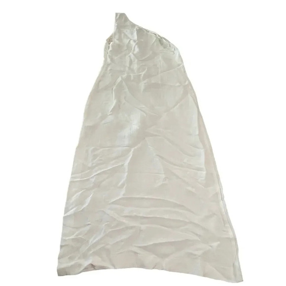 NWOT Madewell Size 4 One-Shoulder Midi Dress White Linen Slit Beachy Wedding - Picture 6 of 14